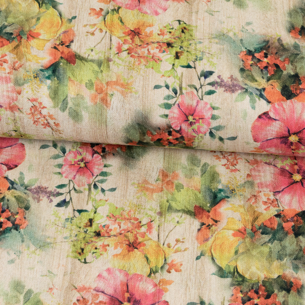 Dekostoff Blumen bunt
