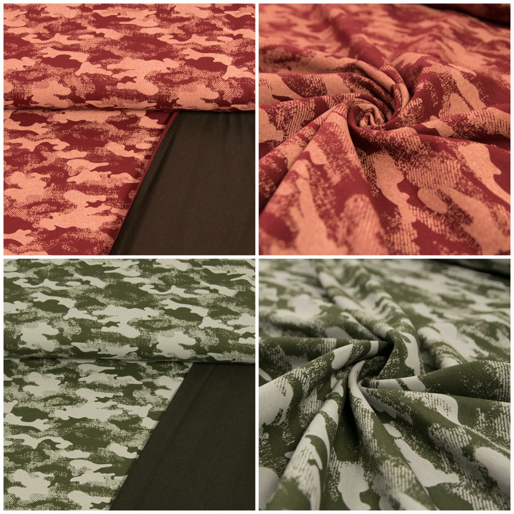 French Terry Stoff Camouflage Muster 180 cm breit Modestoffe Sweatshirtstoff